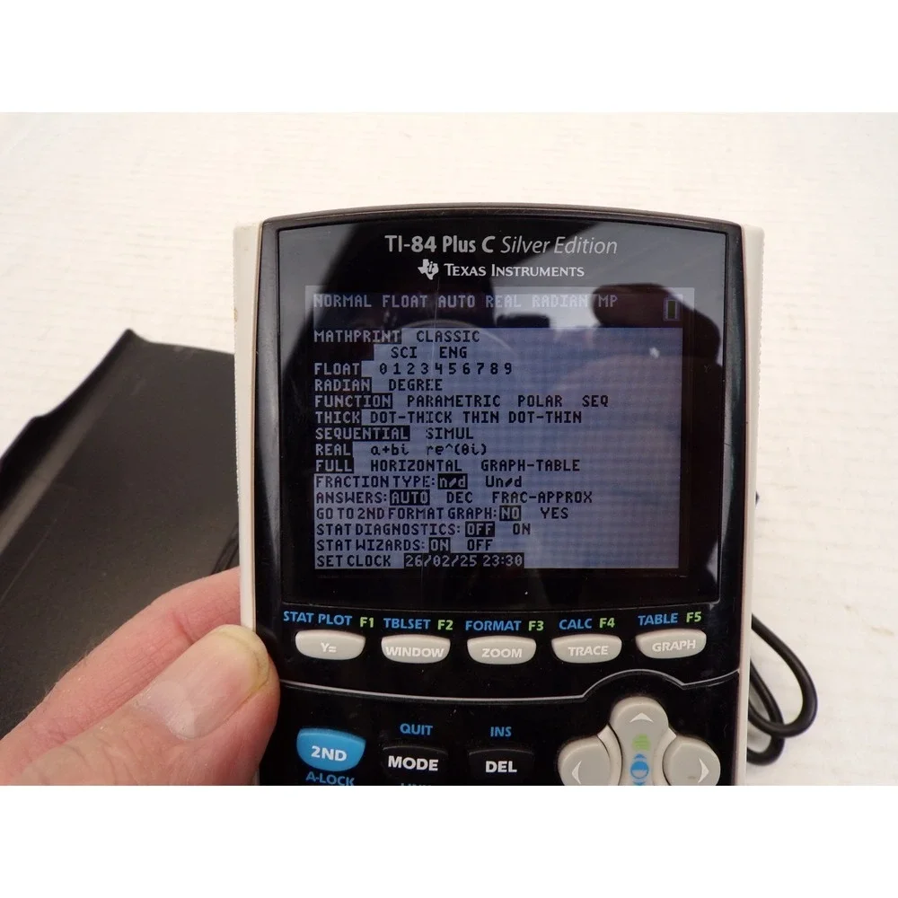 TI-84 Plus C Silver Edition Graphing Calculator w Cover & Charging Cable